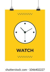 watch vector thin line icon