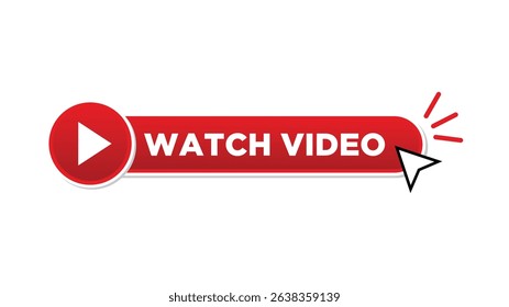 Watch video buttons, Play video button for web and app design