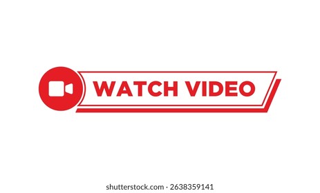 Watch video buttons, Play video button for web and app design