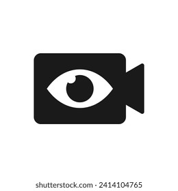 Sehen Sie sich ein Symbol für Videoebene einzeln auf weißem Hintergrund an. Vektorgrafik