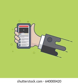 Watch video on smartphone screen - Illustration
