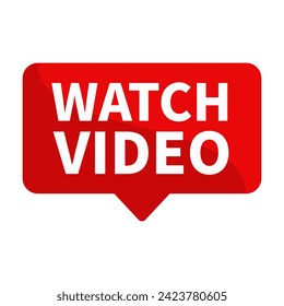 Watch Video Text In Red Rectangle Shape For Promotion Business Marketing Social Media Information Announcement
