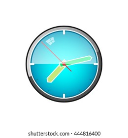 Watch, Wall Clock Isolated on White Background, Vector Illustration 