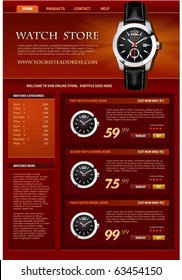 Watch Web Store Vector Template