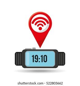 watch wifi app social network vector illustration eps 10