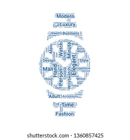 watch word cloud. tag cloud about watch.