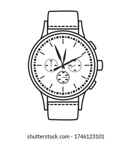 Watch wrist vector icon.Outline vector icon isolated on white background watch wrist.