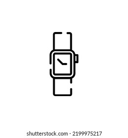 Plantilla De Logotipo De Ilustración De Icono De Línea Puntuada, Reloj De Pulsera, Reloj De Reloj, Reloj, Ilustración De Ilustración De Icono De Línea Con Puntuación De Tiempo. Idóneo Para Muchos Fines.