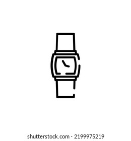 Watch, Wristwatch, Clock, Time Dotted Line Icon Vector Illustration Logo Template. Suitable For Many Purposes.