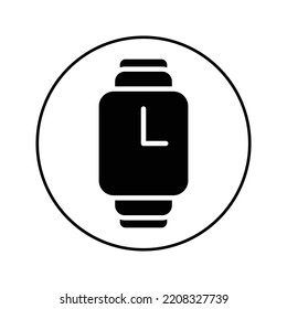 Watch, Wristwatch, Clock, Time Dotted Line Icon Vector Illustration Logo Template. 