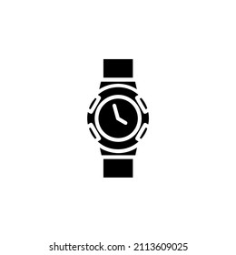 Watch, Wristwatch, Clock, Time Solid Icon Simple Design Concept Suitable For Any Purposes
