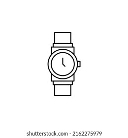 Watch, Wristwatch, Clock, Time Thin Line Icon Vector Illustration Logo Template. Suitable For Many Purposes.