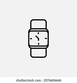 Reloj, icono de línea de reloj de pulsera, vector, ilustración, plantilla de logotipo. Idóneo para muchos fines.