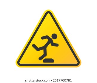 Watch your Step caution icon symbol. Mind your step warning sign. Isolated on background. Vector illustration image.