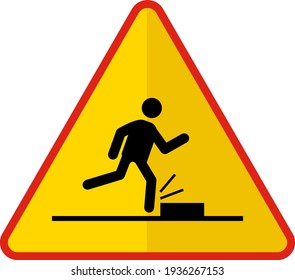 Watch your step Concept Vector Icon Design, yellow triangle warning signs, regulatory and guide symbol on white background, Modern traffic signal stock illustration