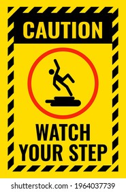 Watch Your Step Floor Sign Caution Stock Vector (Royalty Free ...