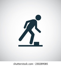 watch your step icon on white background 