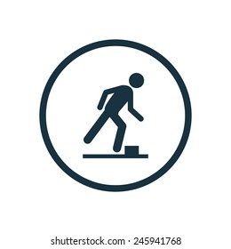 watch your step icon on white background 