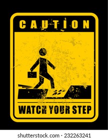 watch your step, sticker