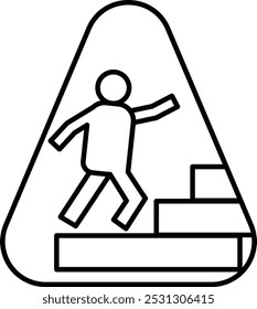 Watch Your Step Vector Line Icon Design