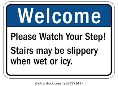 Watch your step warning sign and labels