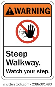 Watch your step warning sign and labels