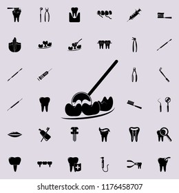 watch your teeth through the mirror of the dentist icon. Detailed set of Dental icons. Premium quality graphic design sign. One of the collection icons for websites