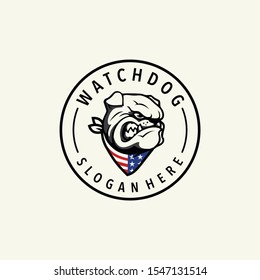 Watchdog logo design vector with vintage style