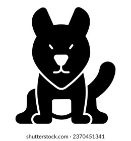 Stechdog-Ikone, Haustierkonzept, Hundehundetippschild auf weißem Hintergrund, Hunde-Silhouette-Ikone im Glyph-Stil für mobiles Konzept und Web-Design. Vektorgrafik