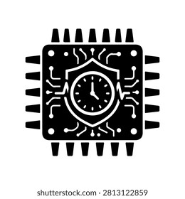 Watchdog Timer Chip IC Icon Vector Design
