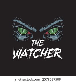 The watcher t shirt design, evil eyes vector