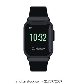 Mira el icono plano. Relojes digitales aislados para ilustraciones vectoriales de hombres y mujeres. Relojes aislados con brazaletes