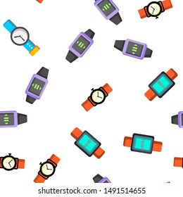 Watches, Gadgets Technology Vector Seamless Pattern Illustration