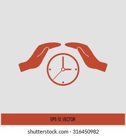 watches and hand web icon