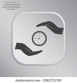 relojes e icono web de mano. diseño vectorial