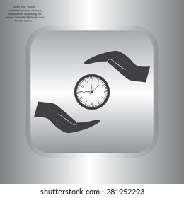 watches and hand web icon. vector design