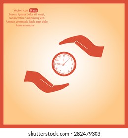 watches and hand web icon. vector design