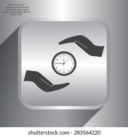 watches and hand web icon. vector design