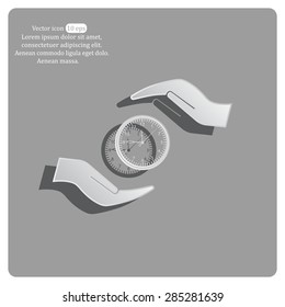 watches and hand web icon. vector design