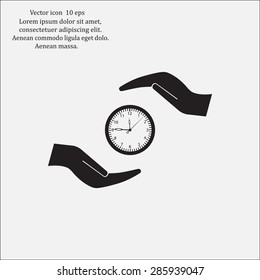 watches and hand web icon. vector design