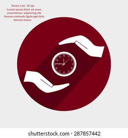 watches and hand web icon. vector design