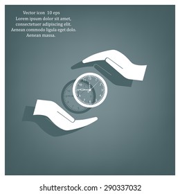watches and hand web icon. vector design