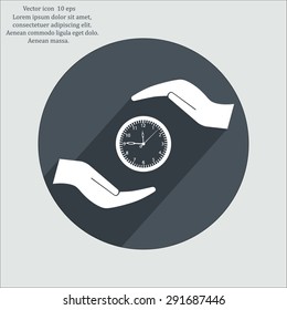 watches and hand web icon. vector design