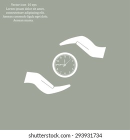 watches and hand web icon. vector design