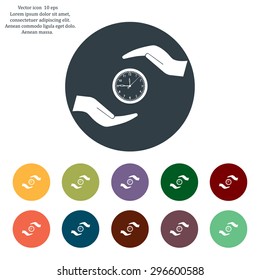 watches and hand web icon. vector design
