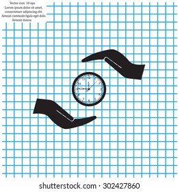 watches and hand web icon. vector design