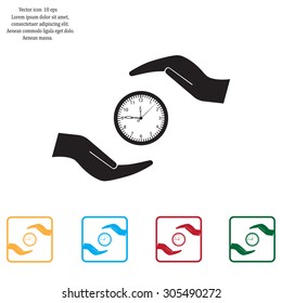watches and hand web icon. vector design