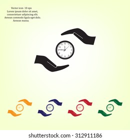 watches and hand web icon. vector design