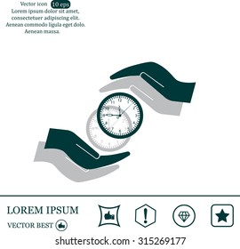 watches and hand web icon. vector design
