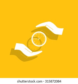watches and hand web icon. vector design